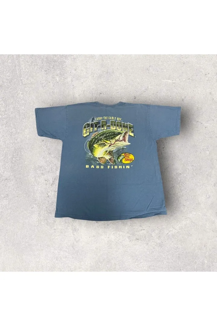 2000s Bass Pro Shops Larry The Cable Guy Git-R-Done Tee- XL