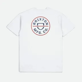 Brixton Crest 2 T-Shirt - White / Joe Blue