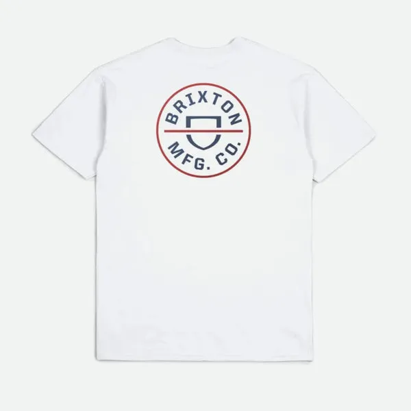 Brixton Crest 2 T-Shirt - White / Joe Blue