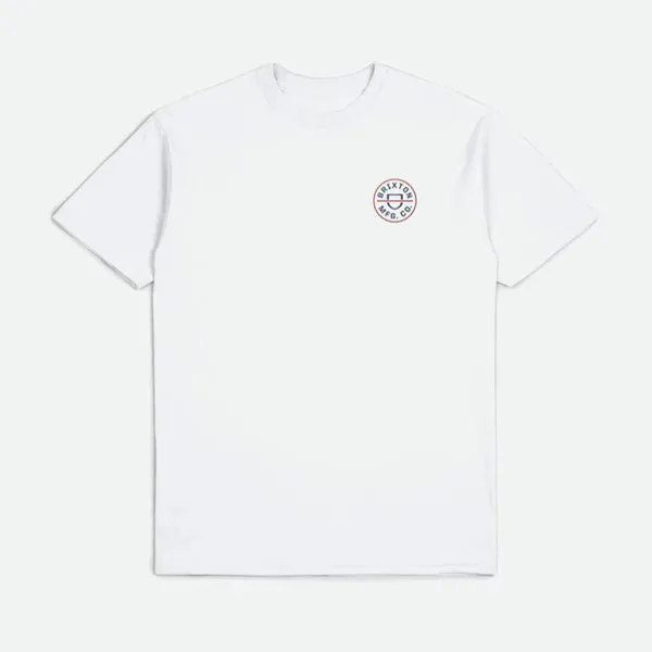 Brixton Crest 2 T-Shirt - White / Joe Blue