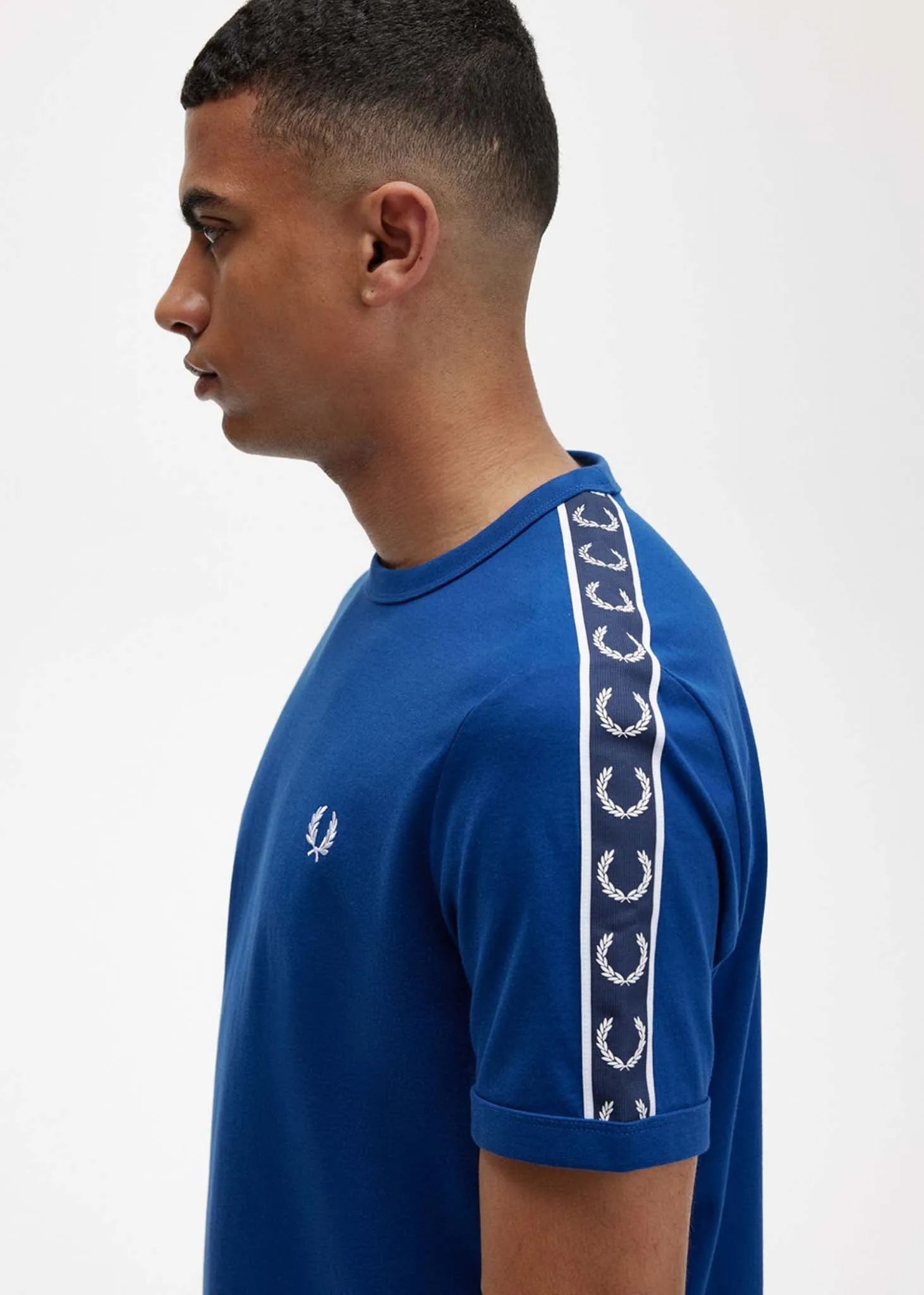 Contrast tape ringer t-shirt - shaded cobalt navy