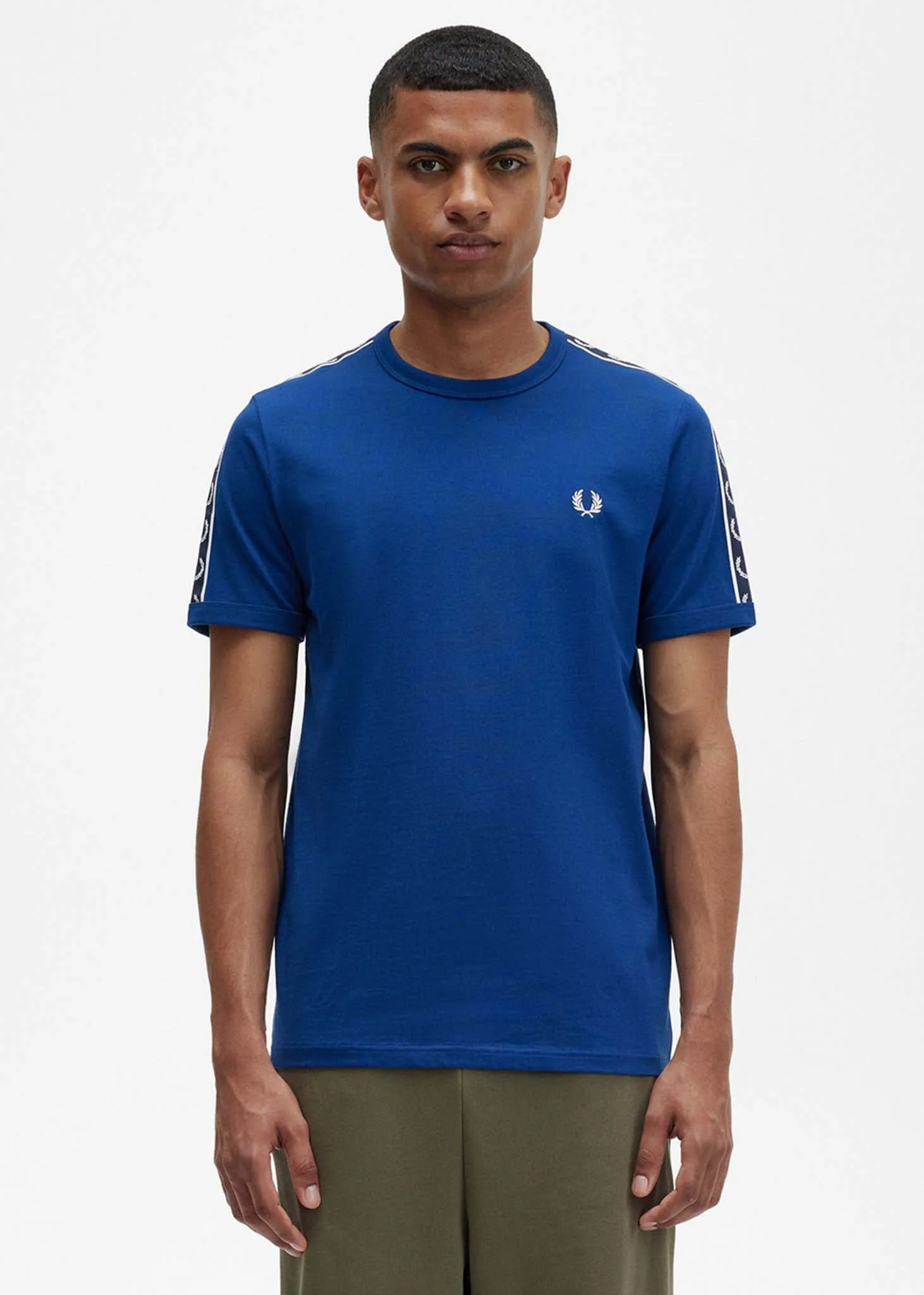Contrast tape ringer t-shirt - shaded cobalt navy