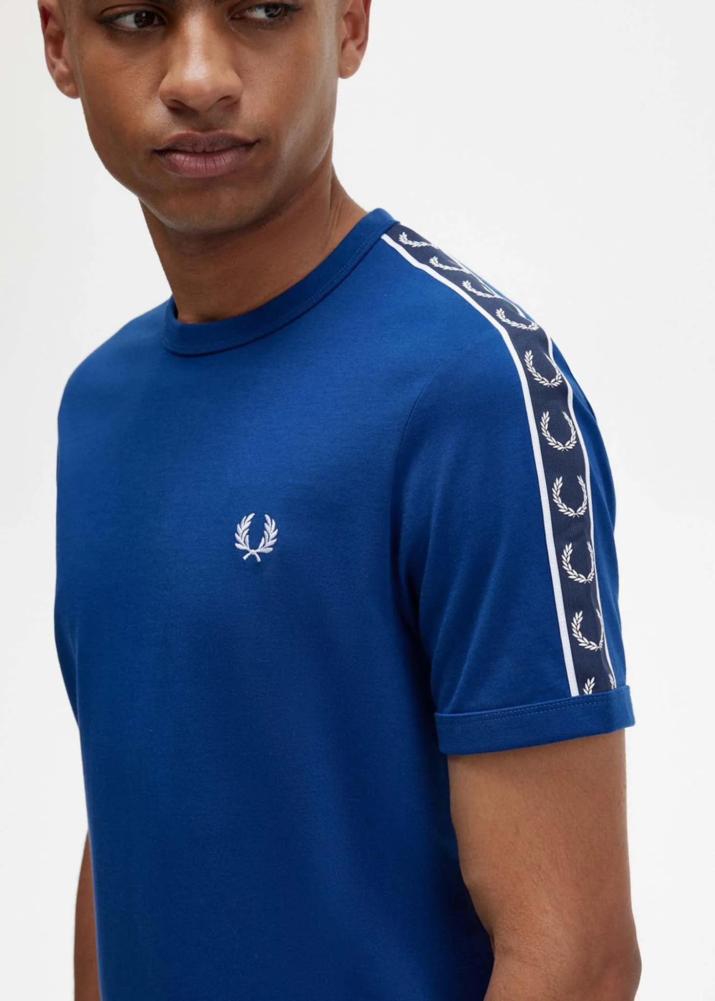 Contrast tape ringer t-shirt - shaded cobalt navy
