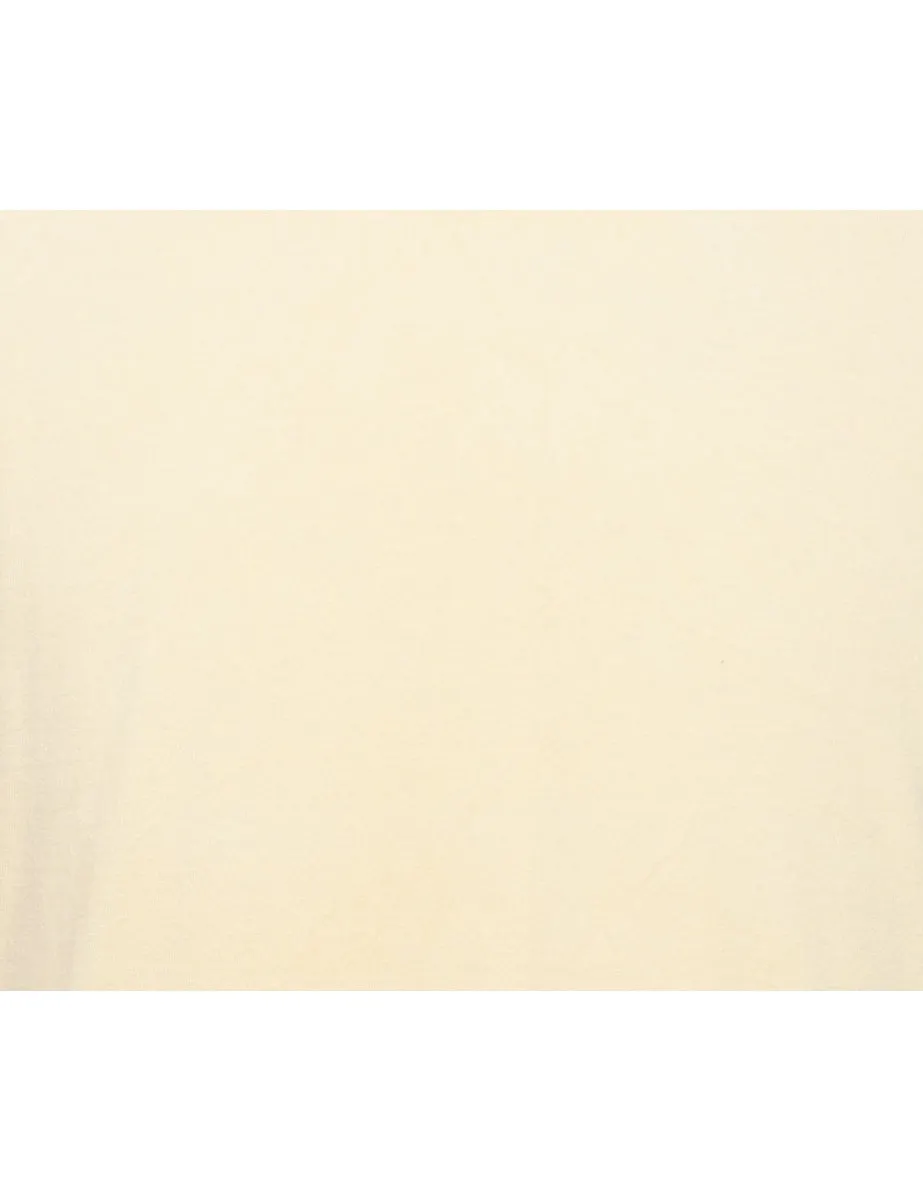 Cream Plain T-shirt - L