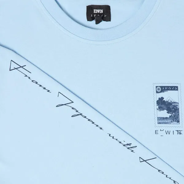 Edwin Fuji Scenery LS T-Shirt - Cerulean Blue