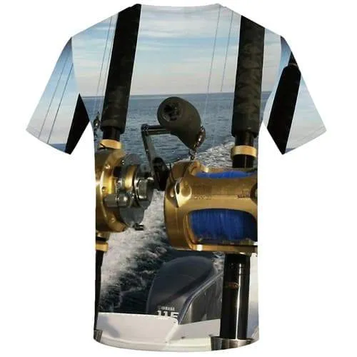 Fish T shirts Men Fisherman Shirt Print Fishinger Tshirt Printed Tracksuits Tshirts Casual Metal T shirts Funny Short Sleeve