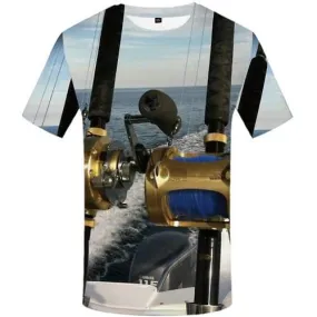 Fish T shirts Men Fisherman Shirt Print Fishinger Tshirt Printed Tracksuits Tshirts Casual Metal T shirts Funny Short Sleeve
