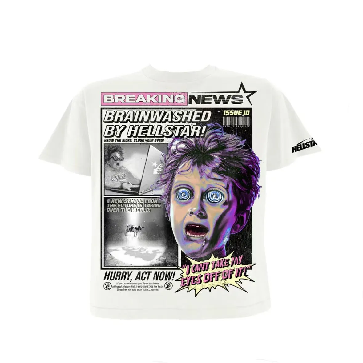 Hellstar T Shirt Graffiti Printing Pure Cotton
