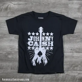 Johnny Cash Youth T-Shirt with Guitar