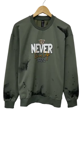 Men's Olive Graphic Sweatshirt Lightweight