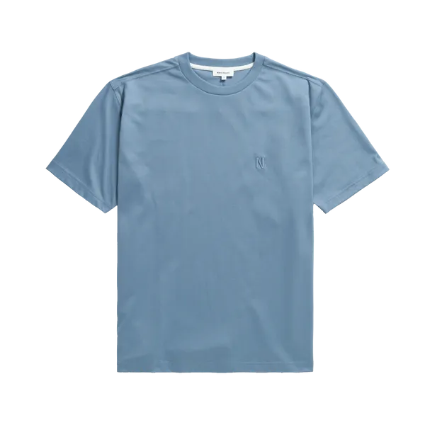 Norse Projects Johannes N Logo T-Shirt - Calcite Blue