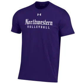 Northwestern Wildcats Men's Under Armour Gothic Volleyball Purple T-Shirt
