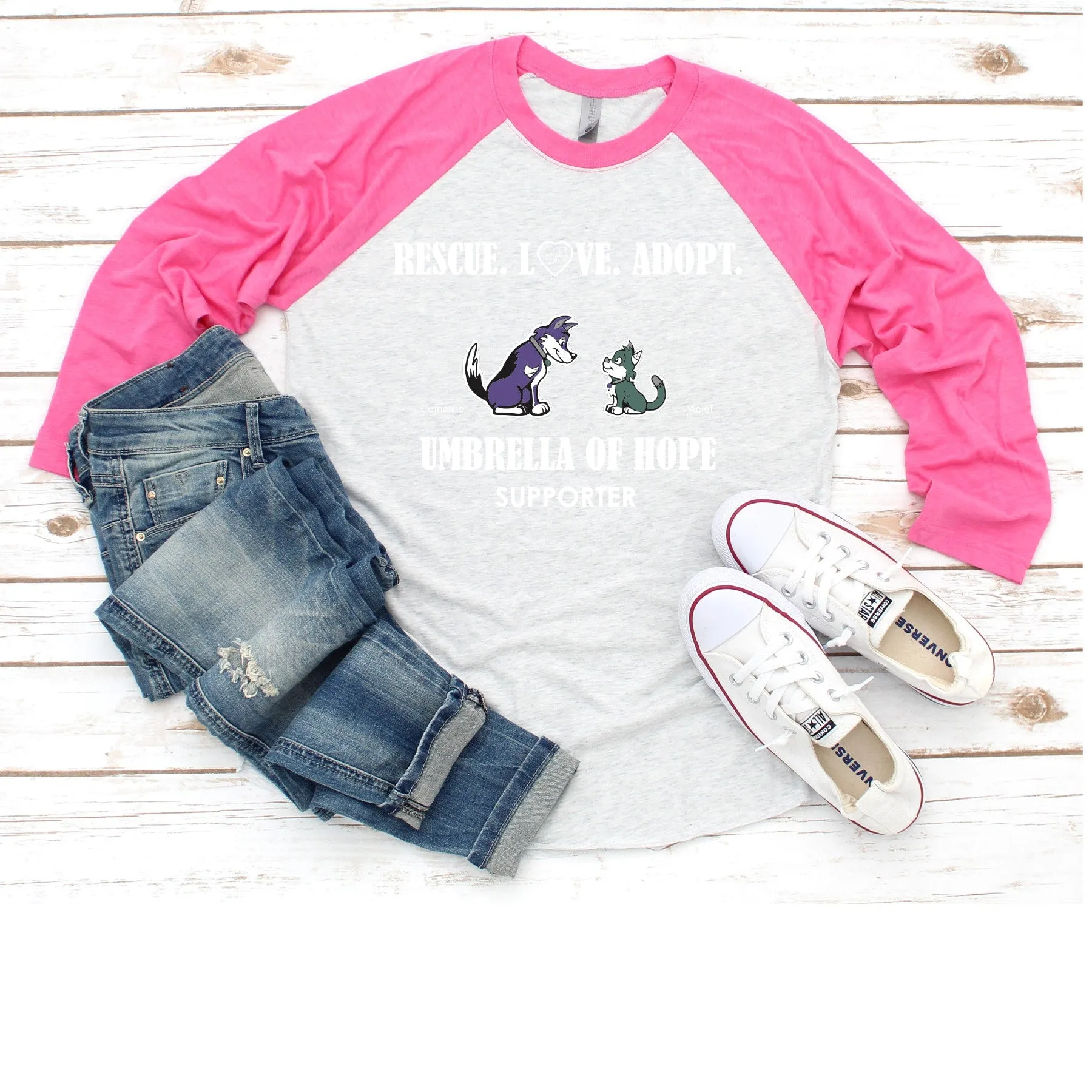 Umbrella of Hope Rescue - Raglan Tee (Available in several colors)