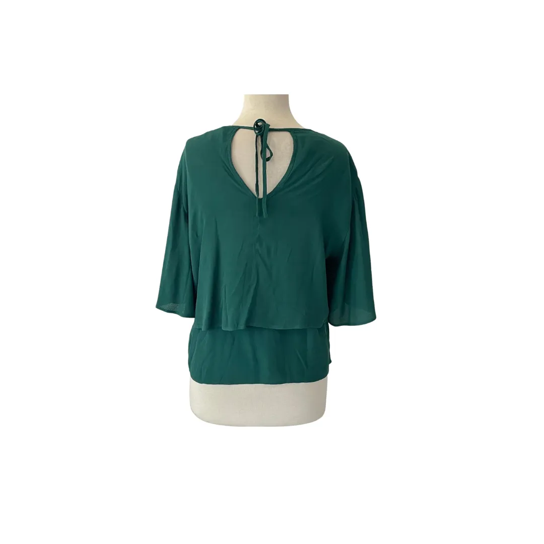 ZARA Bottle-green Layered Top | Gently Used |
